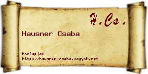 Hausner Csaba névjegykártya